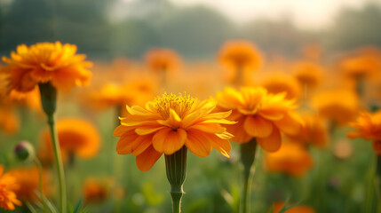 Vibrant Marigolds in Bloom