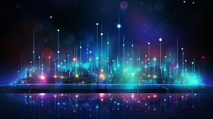 Strong internet connection signal bars in a digital network illustration