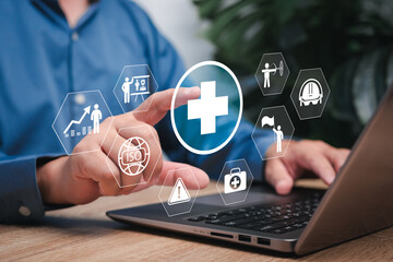 Skill development of work safety, Safety first, Compliance Concept, Businessman safety management...