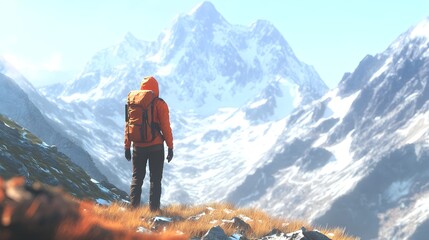 Hiking adventure in majestic mountains nature photography scenic environment outdoor exploration
