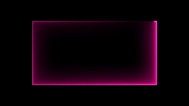 abstract glowing neon rectangle border frame. Animated Rectangle neon glowing frame background. rectangle frame animation background 4k.