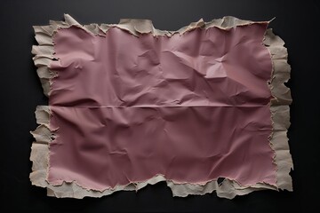 Obraz premium Distressed Mauve Parchment with Torn Edges on Dark Midnight Background