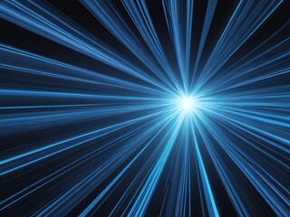 Fototapeta premium Abstract Blue Light Rays Converging at a Central Point