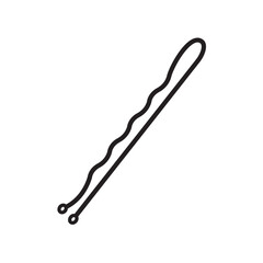 Bobby pin icon flat line symbol set.