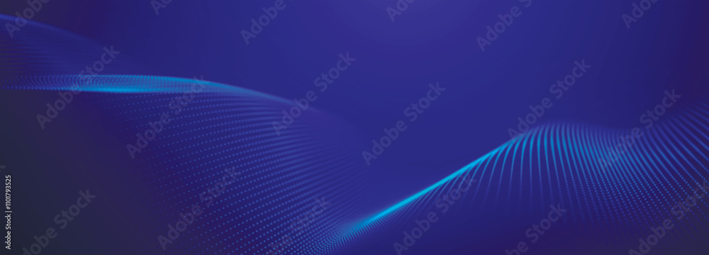 Poster digital technology background. dynamic wave of glowing points. futuristic background for presentatio