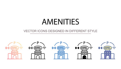Amenities icon design with white background stock illustration