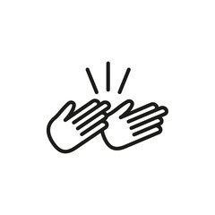 Clapping hands icon flat line symbol set.