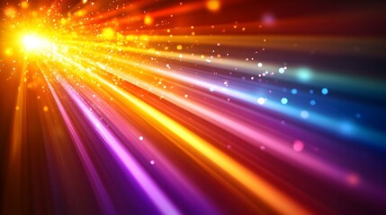 Obraz premium Glossy Abstract Light Beams Prism Spectrum Symbolizing Enlightenment Epiphany Photo Stock Concept