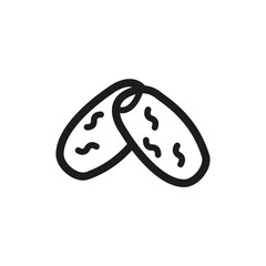 Date fruit icon flat line symbol set.