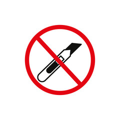 Do not cut sign flat line symbol set.