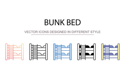 Bunk Bed icon design with white background stock illustration