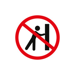 Do not push sign flat line symbol set.