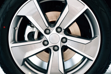 Car wheel on a car