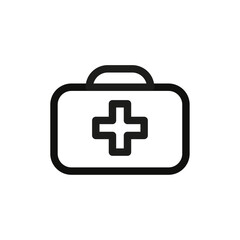 Fototapeta premium First aid box icon flat line symbol set.