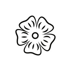 Flax flower icon flat line symbol set.