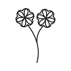 Naklejka premium Flowers icon flat line symbol set.