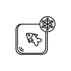 Frozen food icon flat line symbol set.