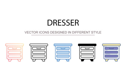 Dresser icon design with white background stock illustration