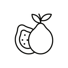 Guava icon flat line symbol set.