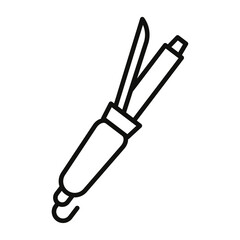 Hair curler icon flat line symbol set.