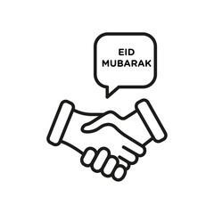 Handshaking icon flat line symbol set.