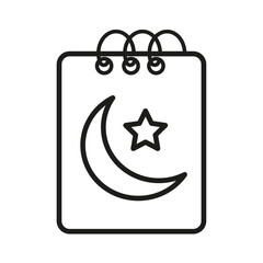 Islamic calendar icon flat line symbol set.