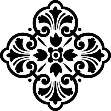 Oriental vector pattern with arabesques and floral elements. Traditional classic ornament