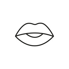 Lips icon flat line symbol set.