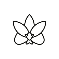 Moth Orchid icon flat line symbol set.