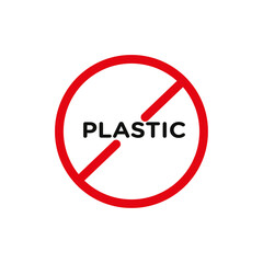 No plastic sign flat line symbol set.