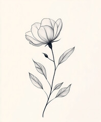 black and white rose