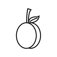 Plum icon flat line symbol set.