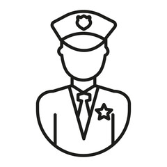 Police Icon flat line symbol set.