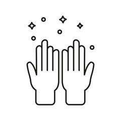 Pray icon flat line symbol set.