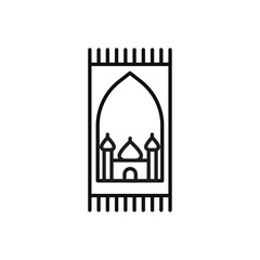 Prayer rug icon flat line symbol set.