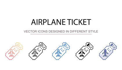 Airplane Ticket icon design with white background stock illustration