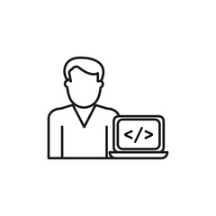 Programmer icon flat line symbol set.