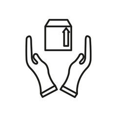 Safe delivery icon flat line symbol set.