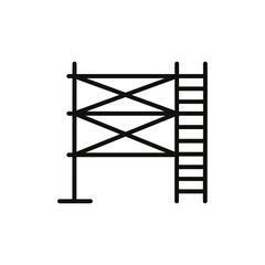 Scaffolding icon flat line symbol set.