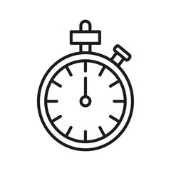 Stop watch icon flat line symbol set.