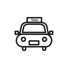 Taxi icon flat line symbol set.