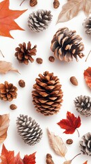 Obraz premium composition with cones and nuts,Thanksgiving Day