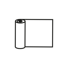 Yoga mat icon flat line symbol set.