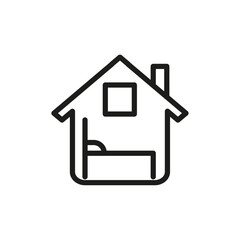 Accomodation icon flat line symbol set.