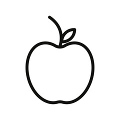 Apple icon flat line symbol set.