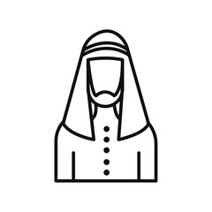 Arabic man icon flat line symbol set.