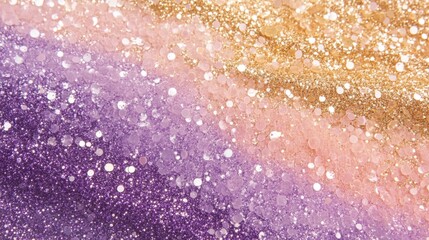 Fototapeta premium Sparkling Glitter Gradient Purple, Pink, and Gold Shimmer
