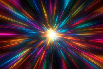 Obraz premium A colorful radiation background that gives the impression of warping from outer space to the future/