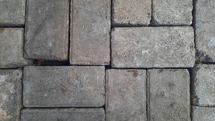 background of brick paving block arrangement