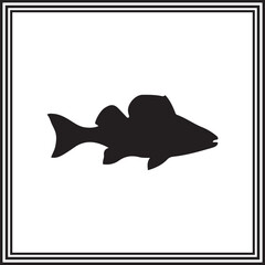 Perch fish silhouette illustration isolated on white background